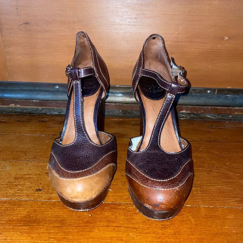 Lucky Brand Brown T-Strap Heels
